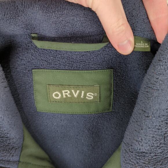 Orvis Harrington Bomber Dark Green Fleece Lined Flight Jacket Men's Size Large - Picture 8 of 11